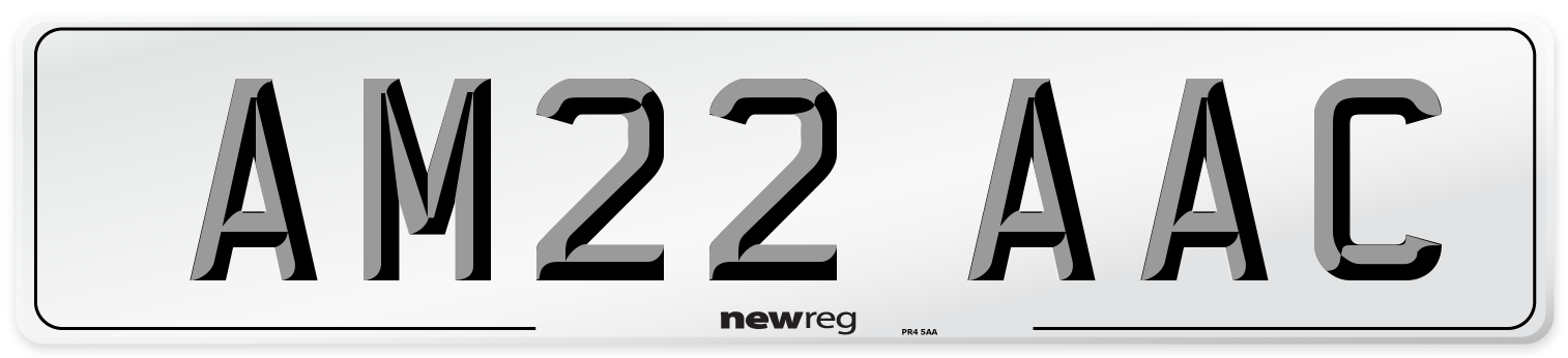 AM22 AAC Number Plate from New Reg